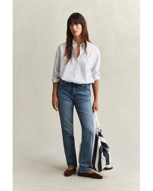 Gant Blue Straight Leg Stretch Jeans