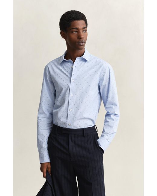 Gant Blue Fil Coupé Shirt for men