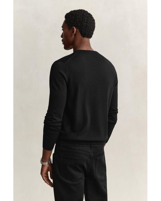 Gant Blue Merino Wool Crew Neck Sweater for men