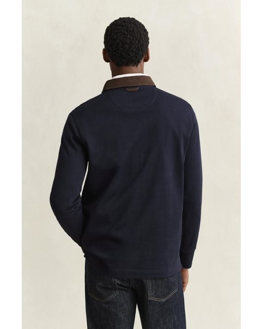 Gant Blue Corduroy Collar Rugger Evening for men
