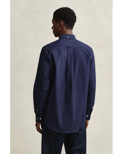 Gant Blue Oxford Reguar Fit Ong Eeve Hirt Bue An for men