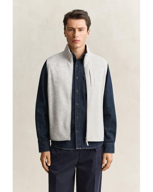 Gant Blue Fleece Vest for men