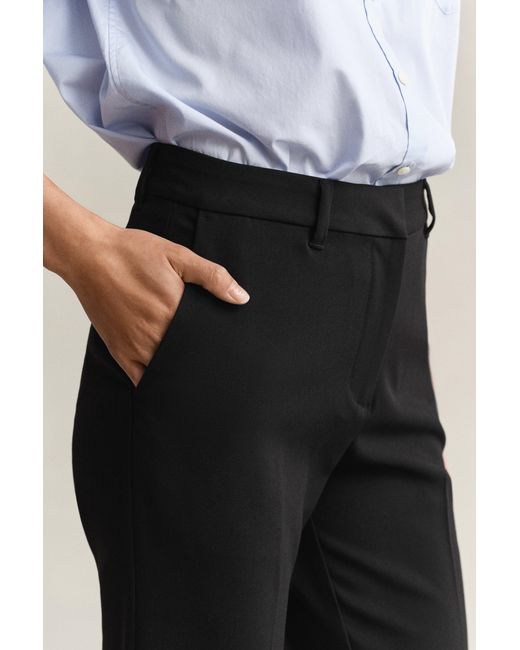 Gant Black Slim Flared Slacks