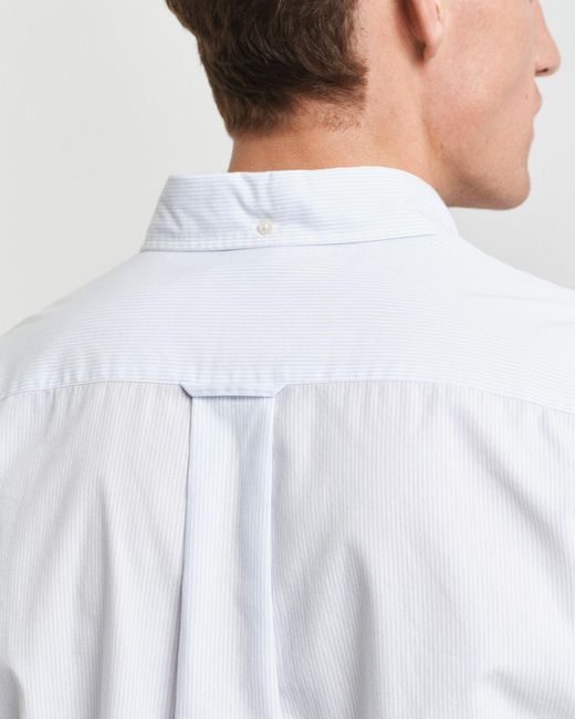 Gant White Regular Fit Classic Banker Stripe Poplin Shirt () for men