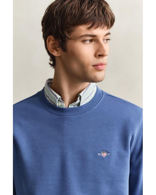 Gant Blue Shield Crew Neck Sweatshirt for men