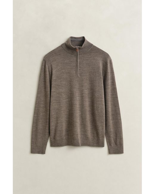 Gant Multicolor Merino Wool Half-Zip Sweater for men