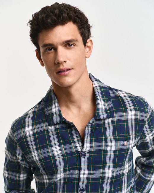 Gant Blue Flannel Pajama Set () for men