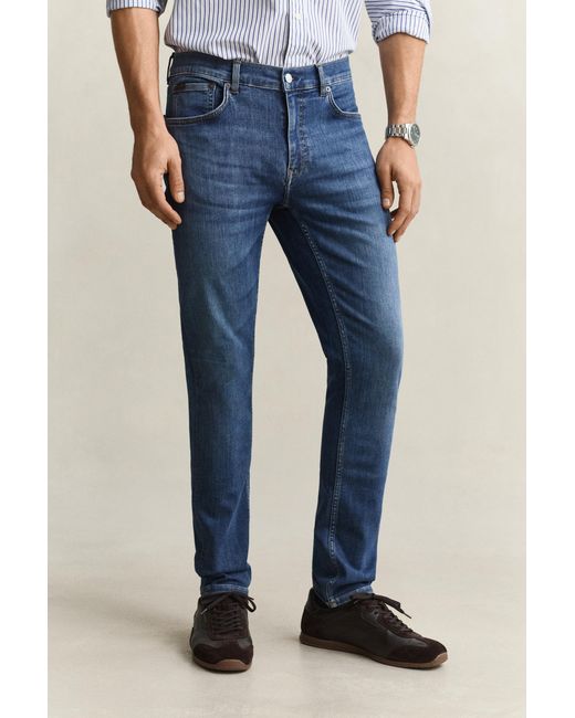 Gant Blue Extra Slim Active Recover Jeans Mid Broken In for men