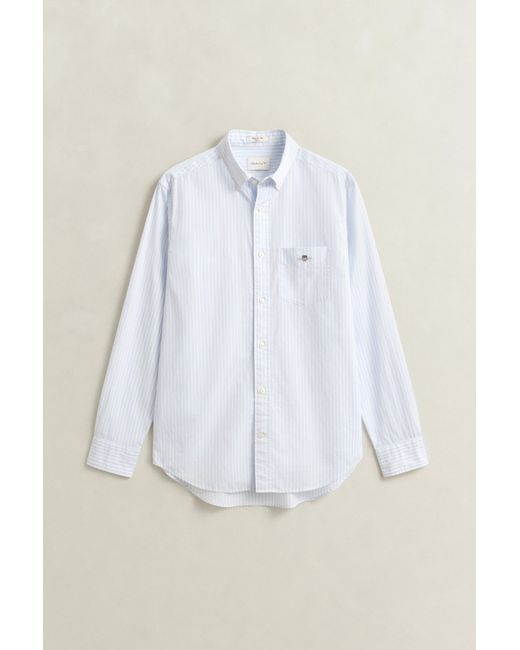 Gant White Striped Classic Poplin Shirt for men