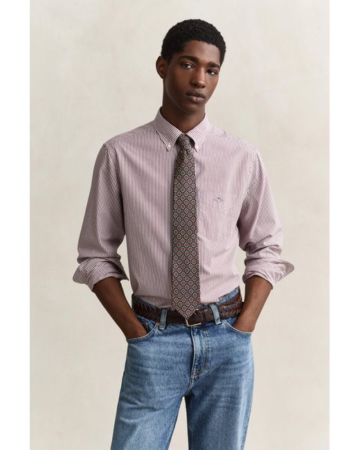 Gant Multicolor Classic Regular Striped Poplin Shirt for men