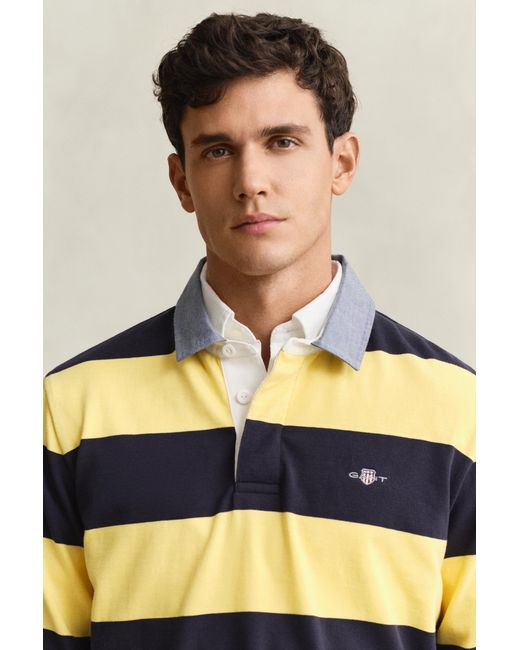 Gant Multicolor Chambray Collar Striped Heavy Rugger for men