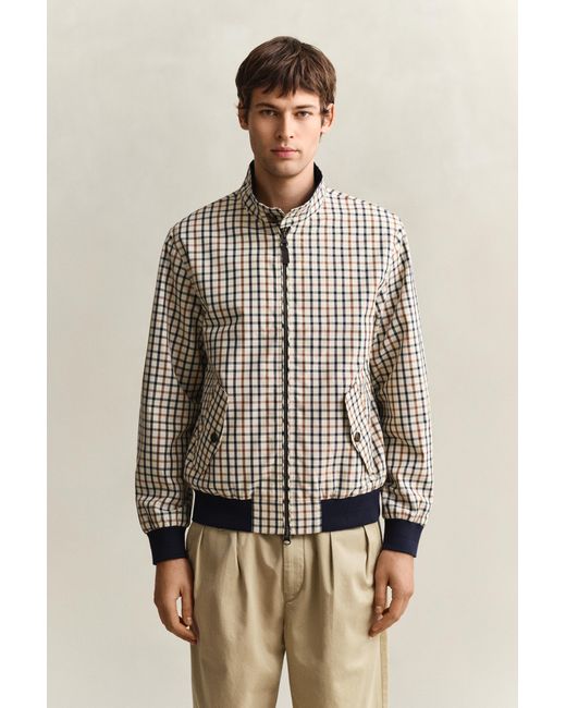 Gant Natural Cotton Blend Harrington Jacket Mahogany for men