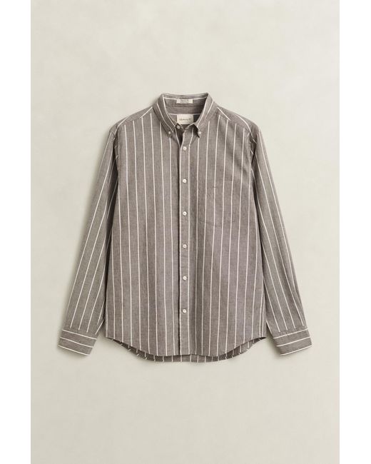 Gant Gray Striped Mélange Poplin Shirt Melange for men