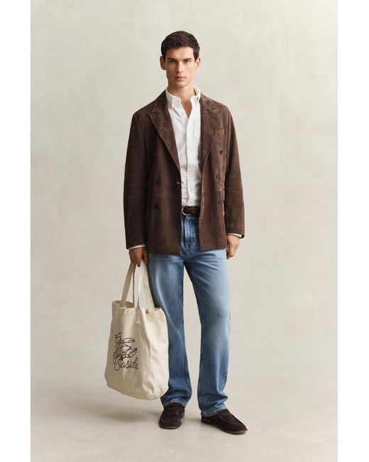Gant Brown Suede Blazer Rich for men