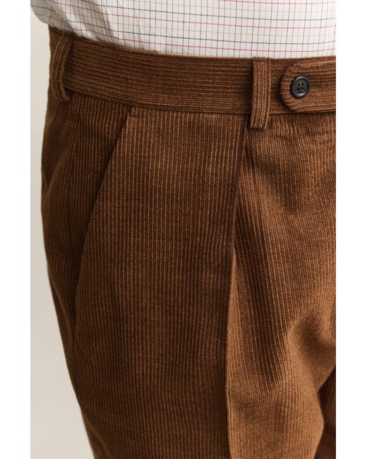 Gant Brown X Yale Wool Corduroy Suit Pants Mahogany for men