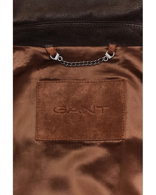 Gant Brown Suede Jacket Mahogany for men