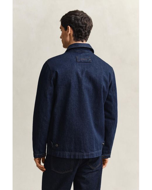 Gant Blue Work Jacket Dark Raw for men