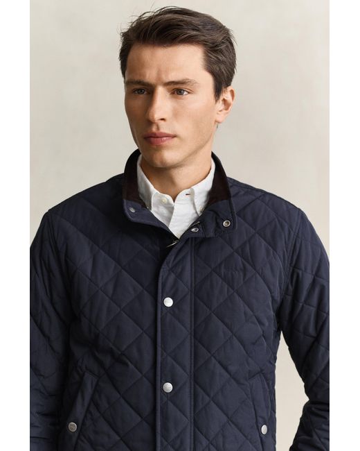 Gant Blue Quilted Jacket Evening for men