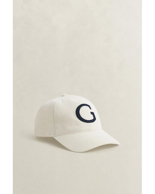 Gant Brown G Badge Cap Cream for men