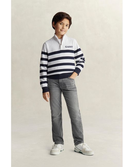 Gant Blue Teens Teen Boys Breton Striped Sweater for men