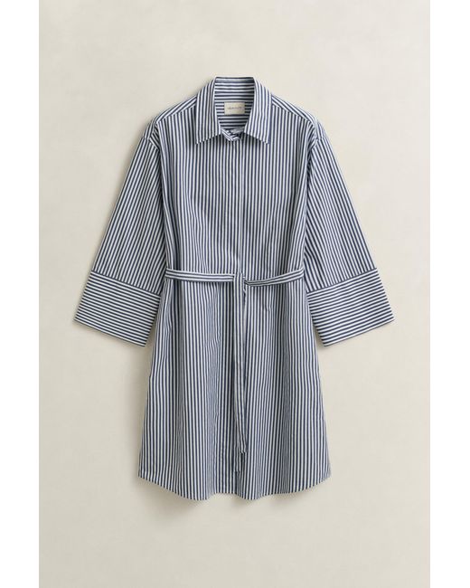 Gant Blue Striped Poplin Shirt Dress Rich