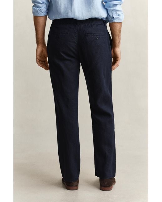 Gant Blue Linen Pants Evening for men