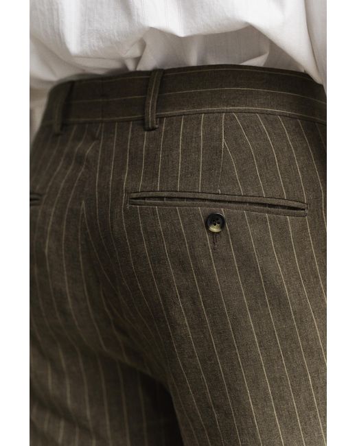 Gant Natural Pinstriped Suit Pants Rich for men