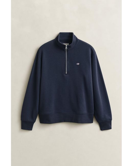Gant Blue Shield Half Zip Sweatshirt