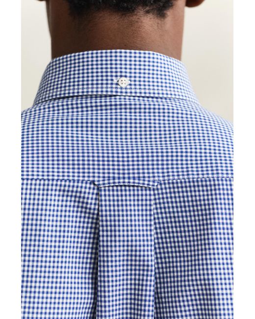 Gant Blue Gingham Classic Poplin Shirt College for men