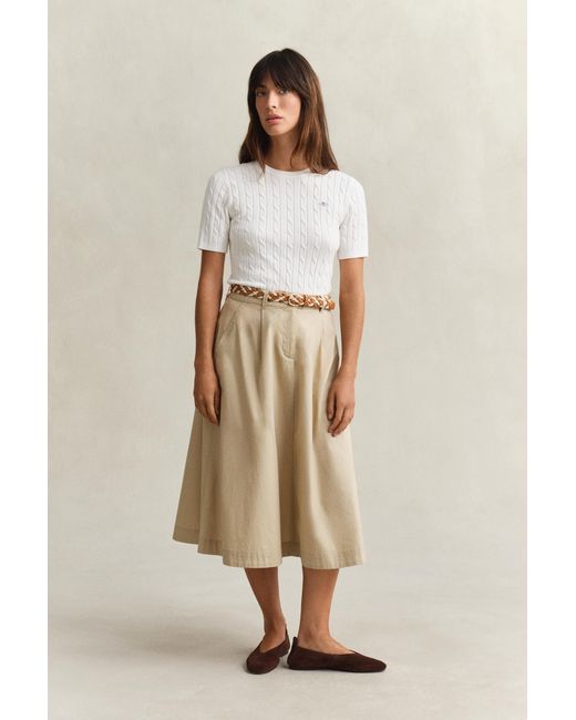 Gant Natural Pleated Chino Skirt
