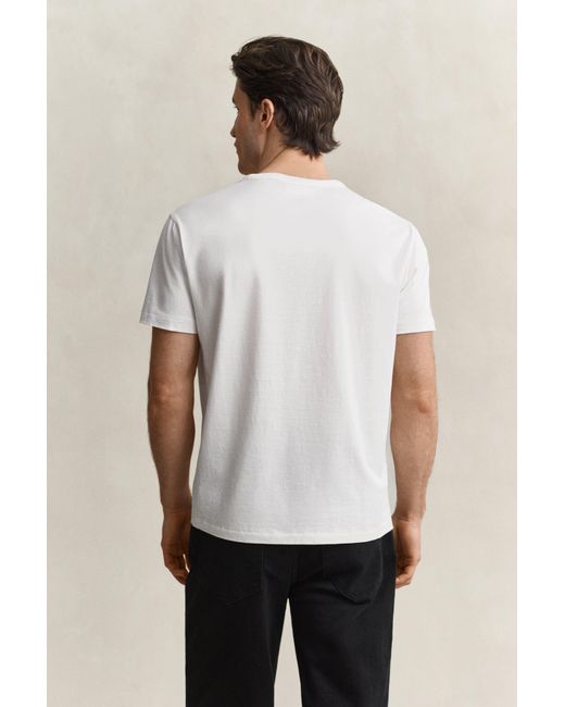 Gant Natural Pima Cotton T-Shirt Eggshell for men