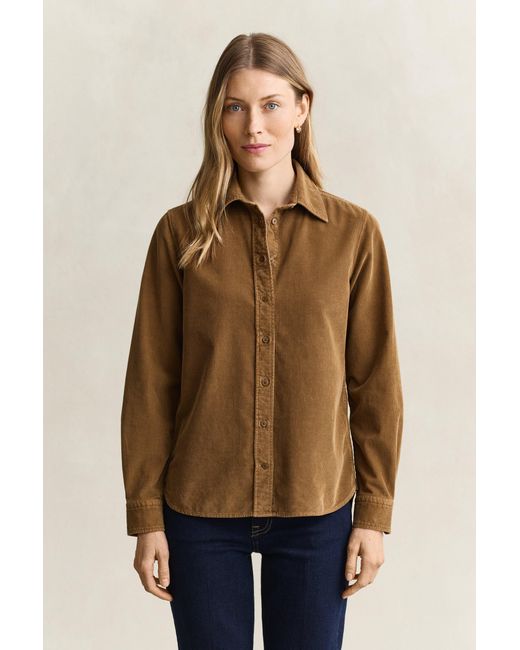 Gant Blue Regular Corduroy Shirt Warm