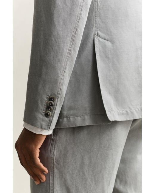 Gant Gray Lyocell Linen Suit Jacket for men