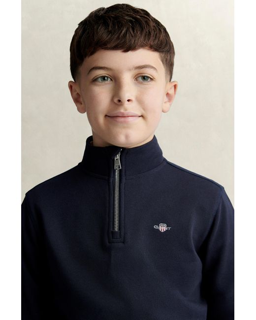 Gant Blue Teens Teen Boys Half Zip Sweatshirt Evening for men