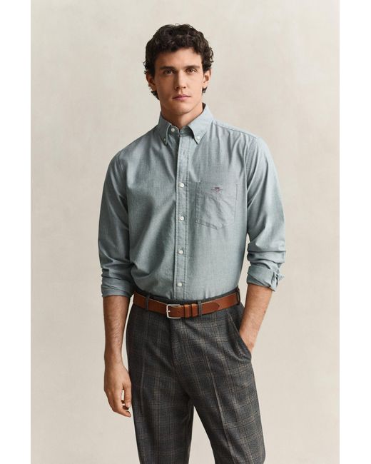 Gant Gray Classic Regular Oxford Shirt for men