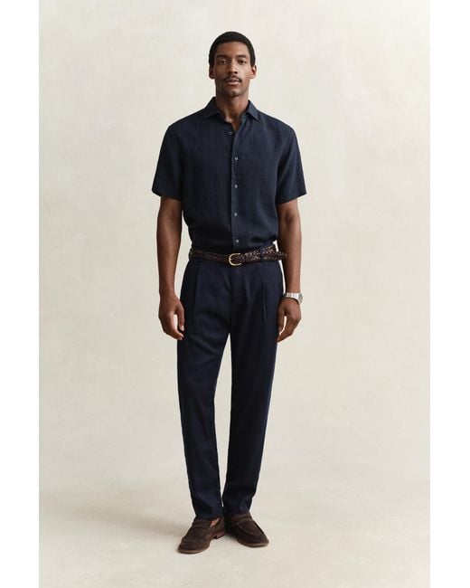 Gant Blue Lyocell Pants Evening for men