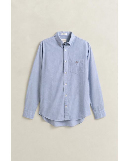 Gant Blue Banker Stripe Classic Poplin Shirt College for men