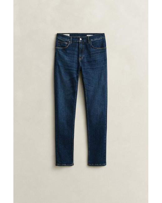 Gant Blue Extra Slim Active Recover Jeans Mid Worn In for men