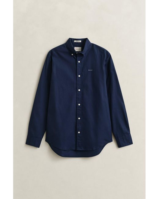 Gant Blue Oxford Reguar Fit Ong Eeve Hirt Bue An for men