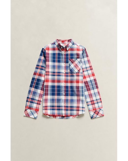 Gant Blue Teens Teen Boys Checked Shirt for men