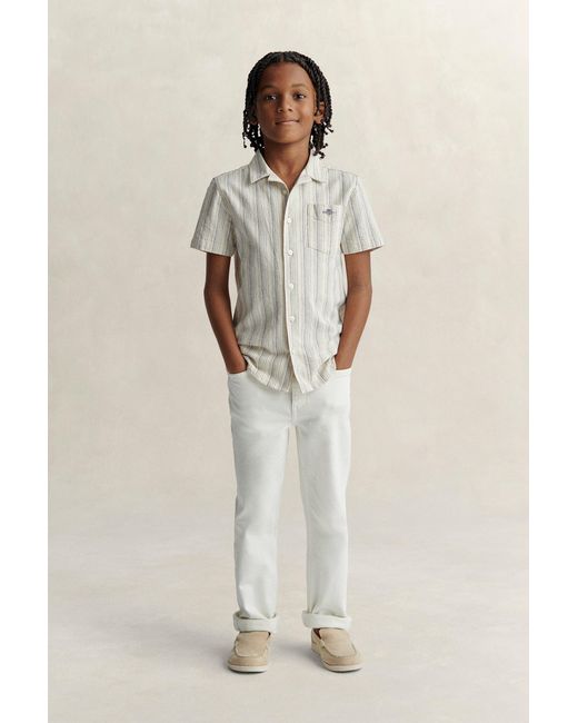 Gant Natural Teens Teen Boys Striped Linen Blend Shirt for men