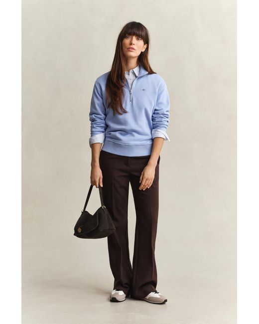 Gant Blue Shield Half Zip Sweatshirt