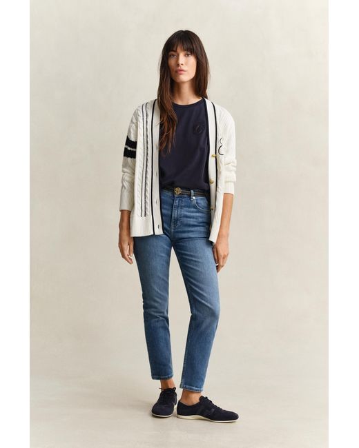 Gant Blue Script T-Shirt Evening