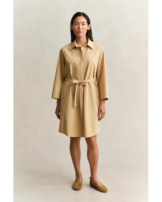 Gant Natural Belted Poplin Shirt Dress