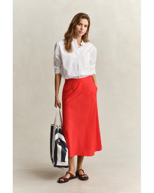 Gant Flared Linen Blend Skirt