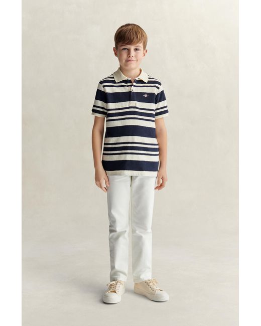 Gant Blue Teens Teen Boys Striped Polo Shirt Evening for men