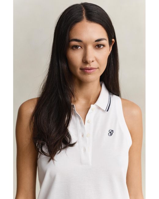 Gant Natural Sleeveless Piqué Polo Dress