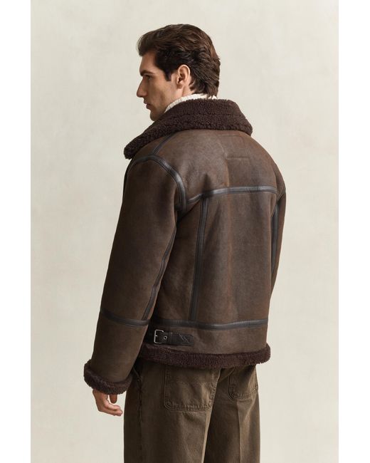 Gant Brown Shearling Jacket for men