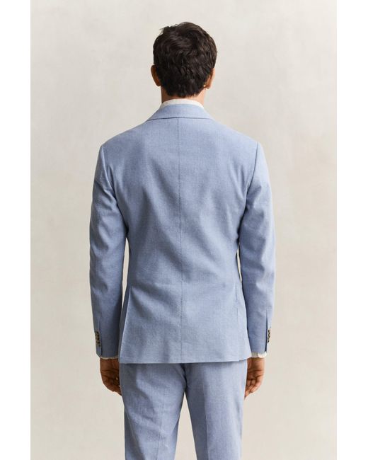Gant Blue Linen Blend Suit Jacket for men