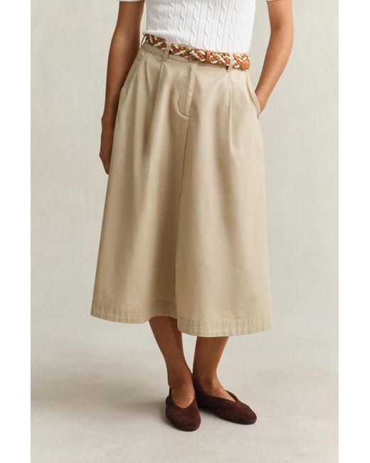 Gant Natural Pleated Chino Skirt